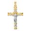 14k Two-tone Solid INRI Crucifix Pendant