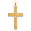 14k Polished and Textured Floral Cross Pendant