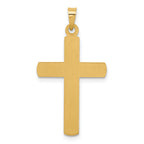 14k Polished and Textured Hollow Latin Cross Pendant
