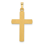 14k Two-Tone Textured and Polished Hollow Latin Cross Pendant