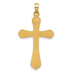 14k Polished and Grooved Hollow Cross Pendant