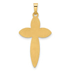 14k Polished and Beaded Hollow Edge Passion Cross Pendant