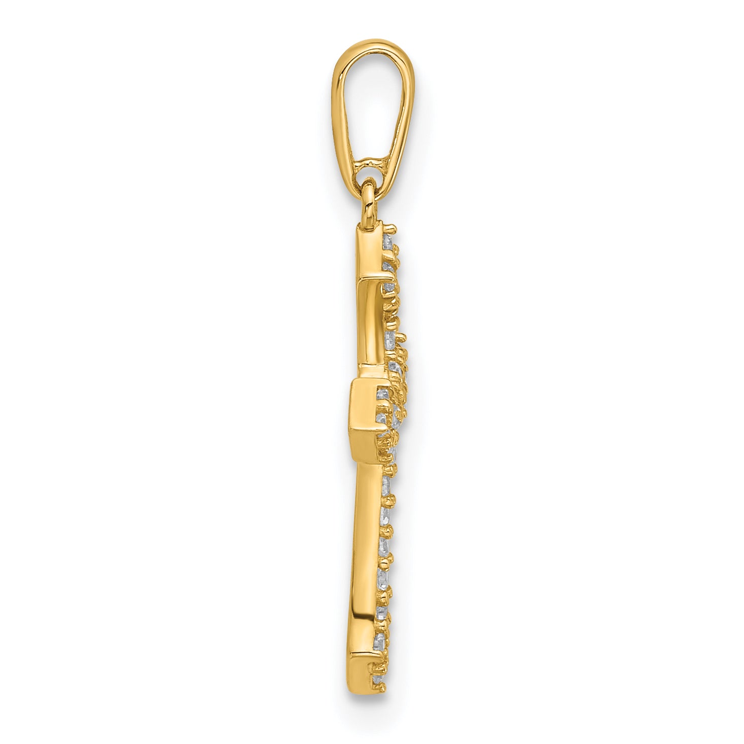 14k Polished CZ Passion Cross Pendant Secondary image