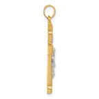 14k Two-Tone Hollow INRI Crucifix Pendent
