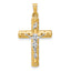 14k Two-Tone Hollow Crucifix Pendent