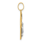 14k Two-Tone Hollow INRI Crucifix Pendent