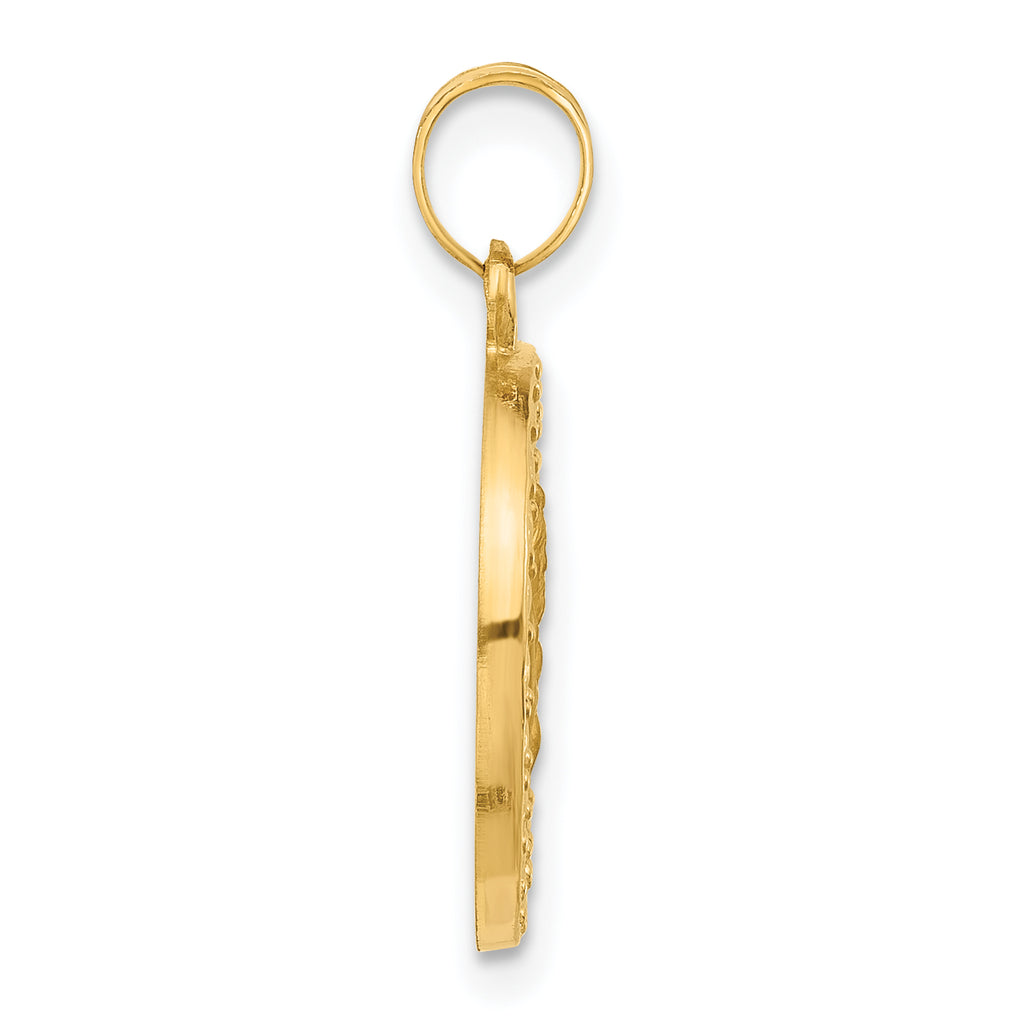 14K Hollow Our Lady of Mt Carmel Medal