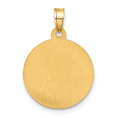 14K and White Rhodium Hollow Our Lady of Mt Carmel Medal