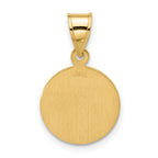 14k Polished and Satin Solid Miraculous Mary Plain Back Medal