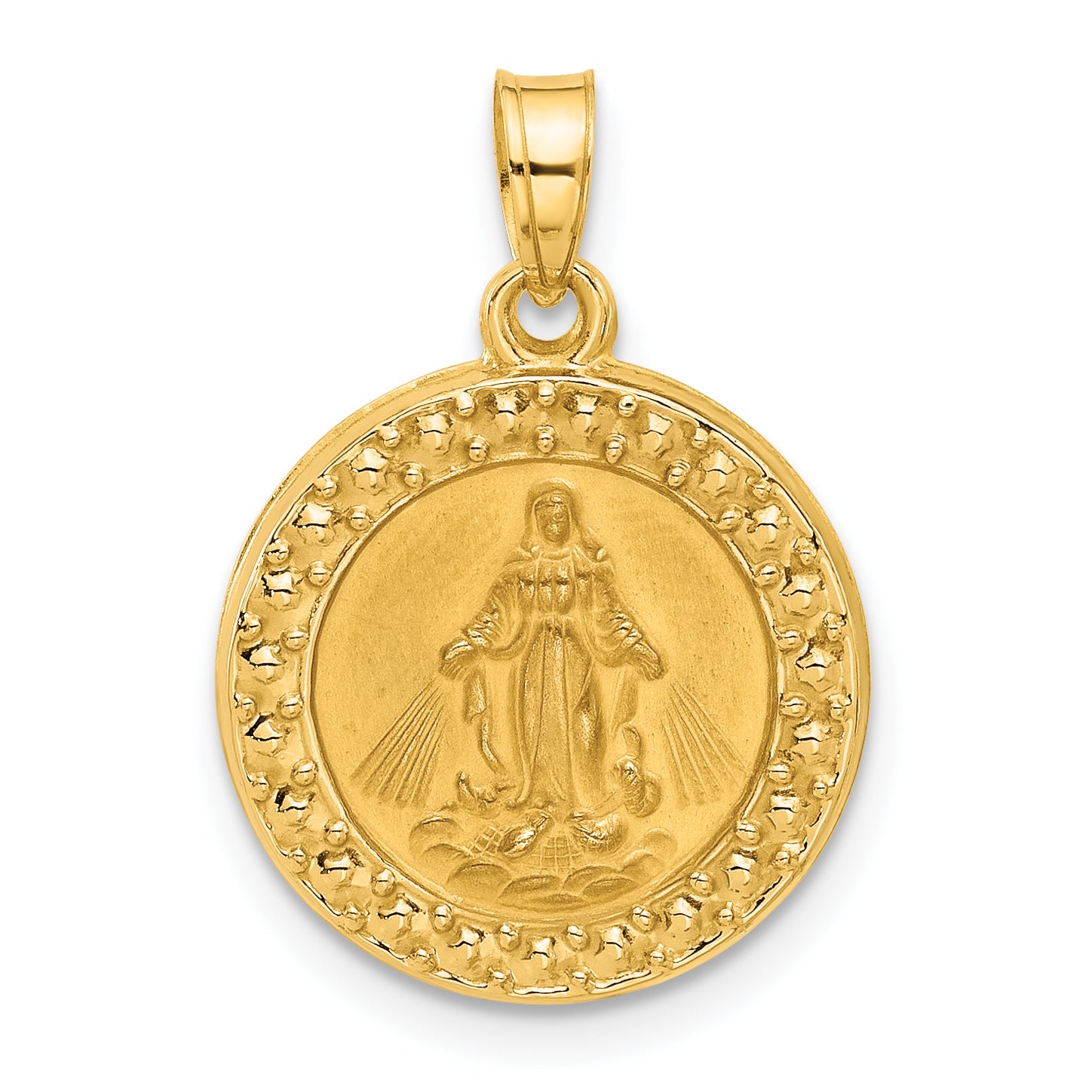 14K Hollow Miraculous Mary Plain Back Medal Main image