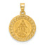 14K Hollow Miraculous Mary Plain Back Medal