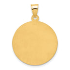 14k Polished and Satin Solid Miraculous Mary Plain Back Medal