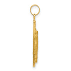 14k Satin and Polished Miraculous Medal Solid Oval Pendant