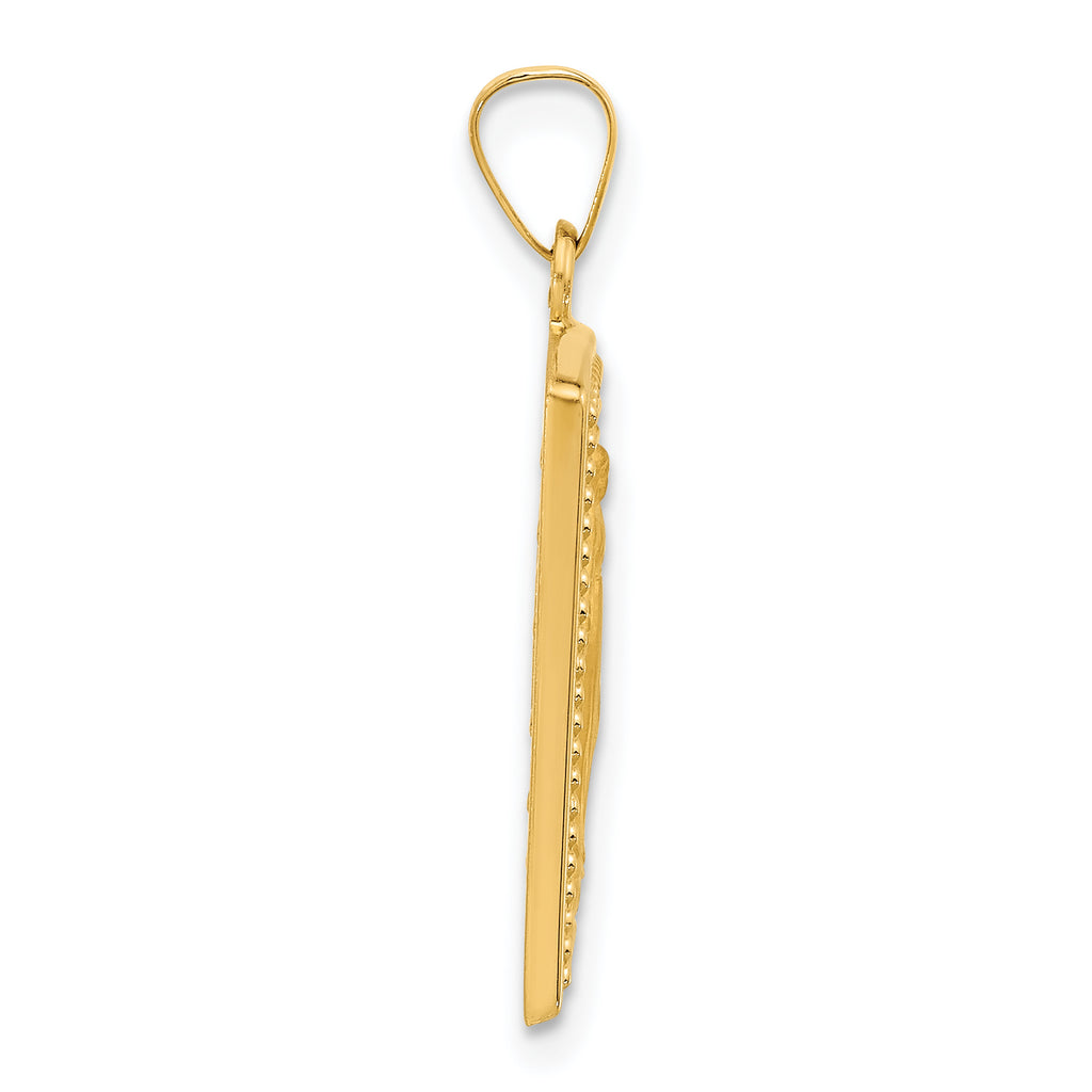 14K Rectangular Hollow Miraculous Medal