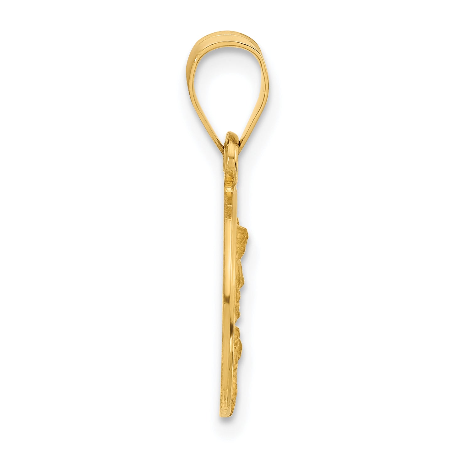 14k Polished and Satin Solid Our Guardian Angel Medal Secondary image