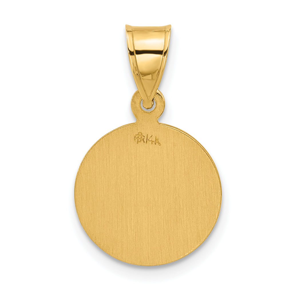 14k Polished and Satin Solid Our Guardian Angel Medal