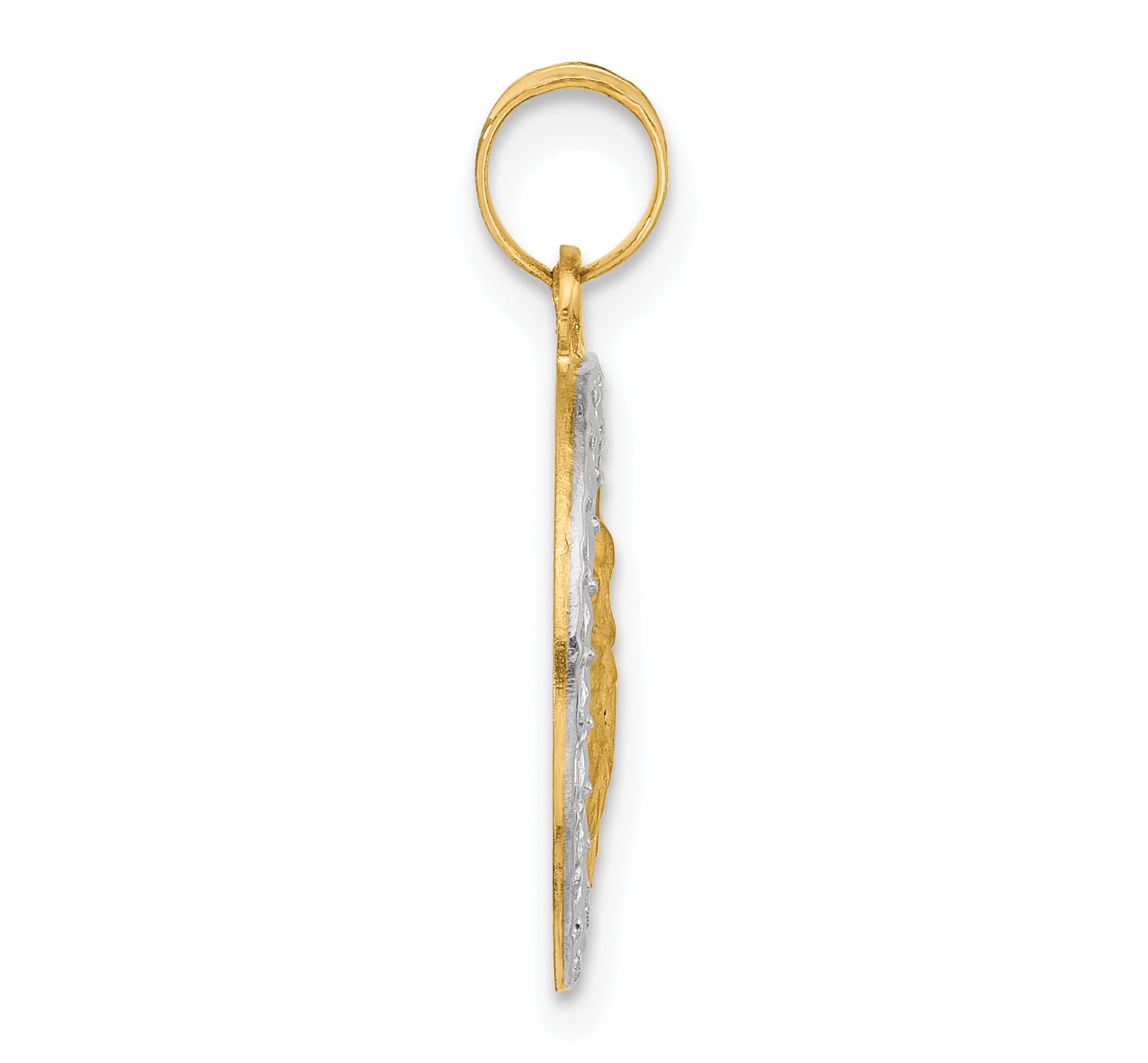 14K with White Rhodium Hollow St. Anthony Medal Secondary image