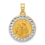 14K with White Rhodium Hollow St. Anthony Medal