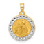 14K with White Rhodium Hollow St. Anthony Medal