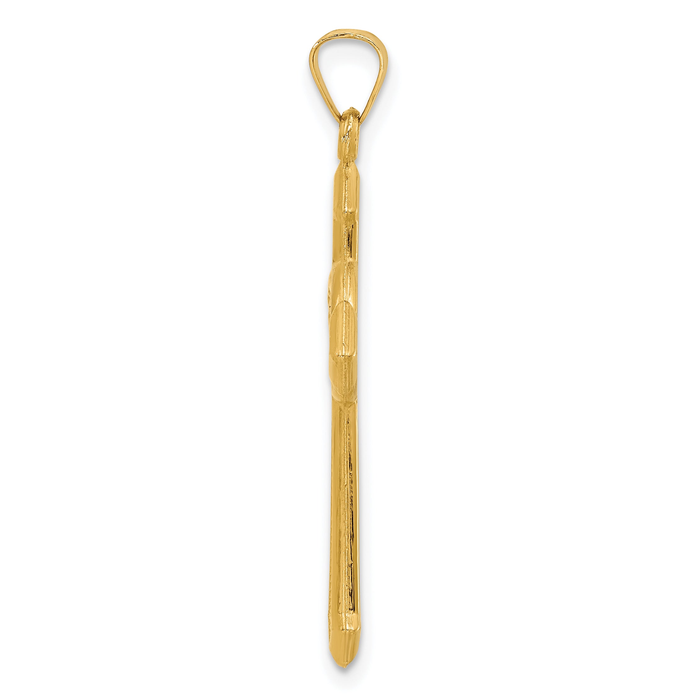 14k Two-tone Textured Hollow Budded St Benedict Cross Pendent Secondary image