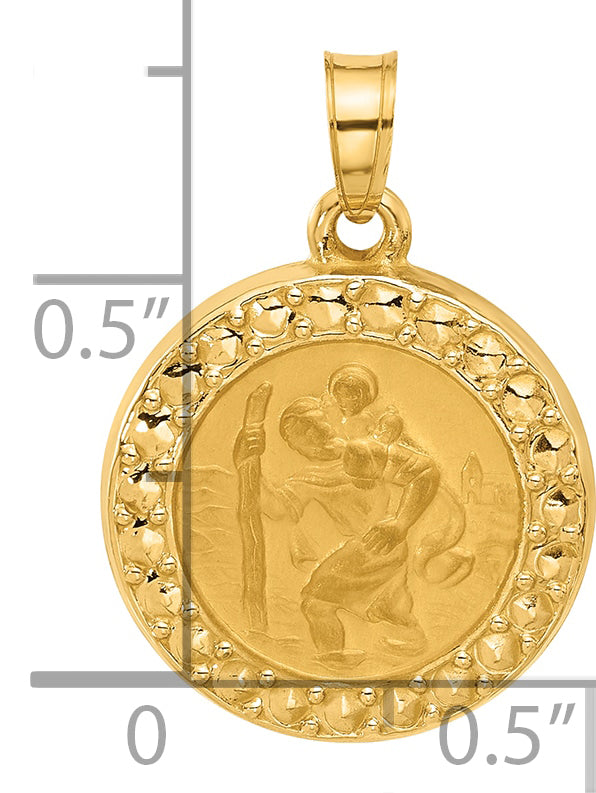 14K Hollow St. Christopher Medal