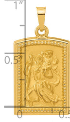 14K Rectangular Hollow St. Christopher Medal