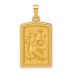 14K Rectangular Hollow St. Christopher Medal