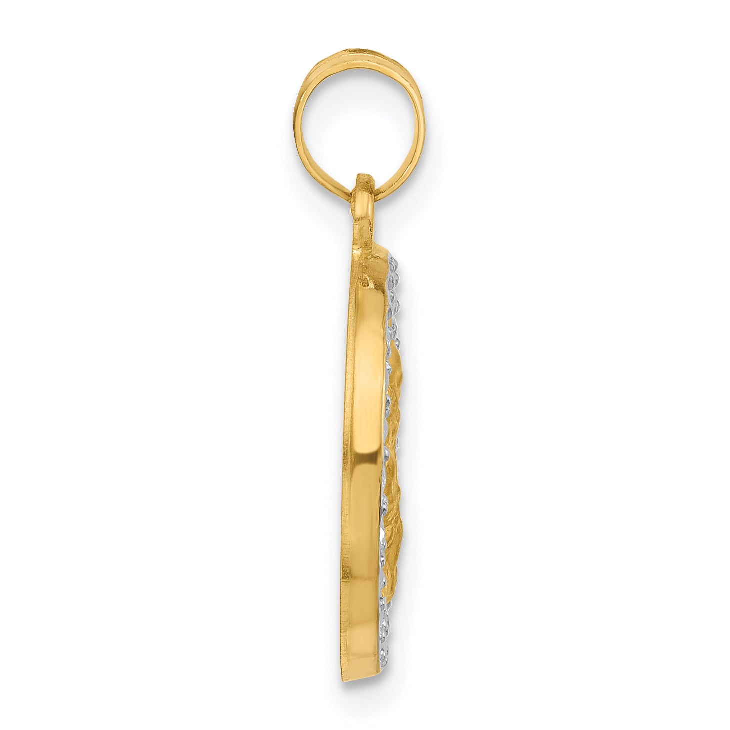 14K with White Rhodium Hollow St. Joseph Medal Secondary image