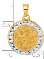 14K with White Rhodium Hollow St. Joseph Medal