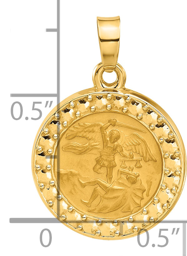 14K Hollow St. Michael Medal