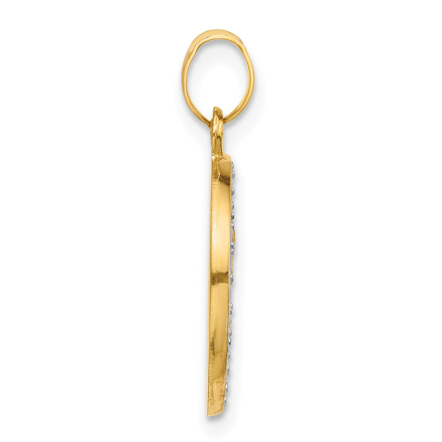 14K with White Rhodium Hollow St. Michael Medal Secondary image