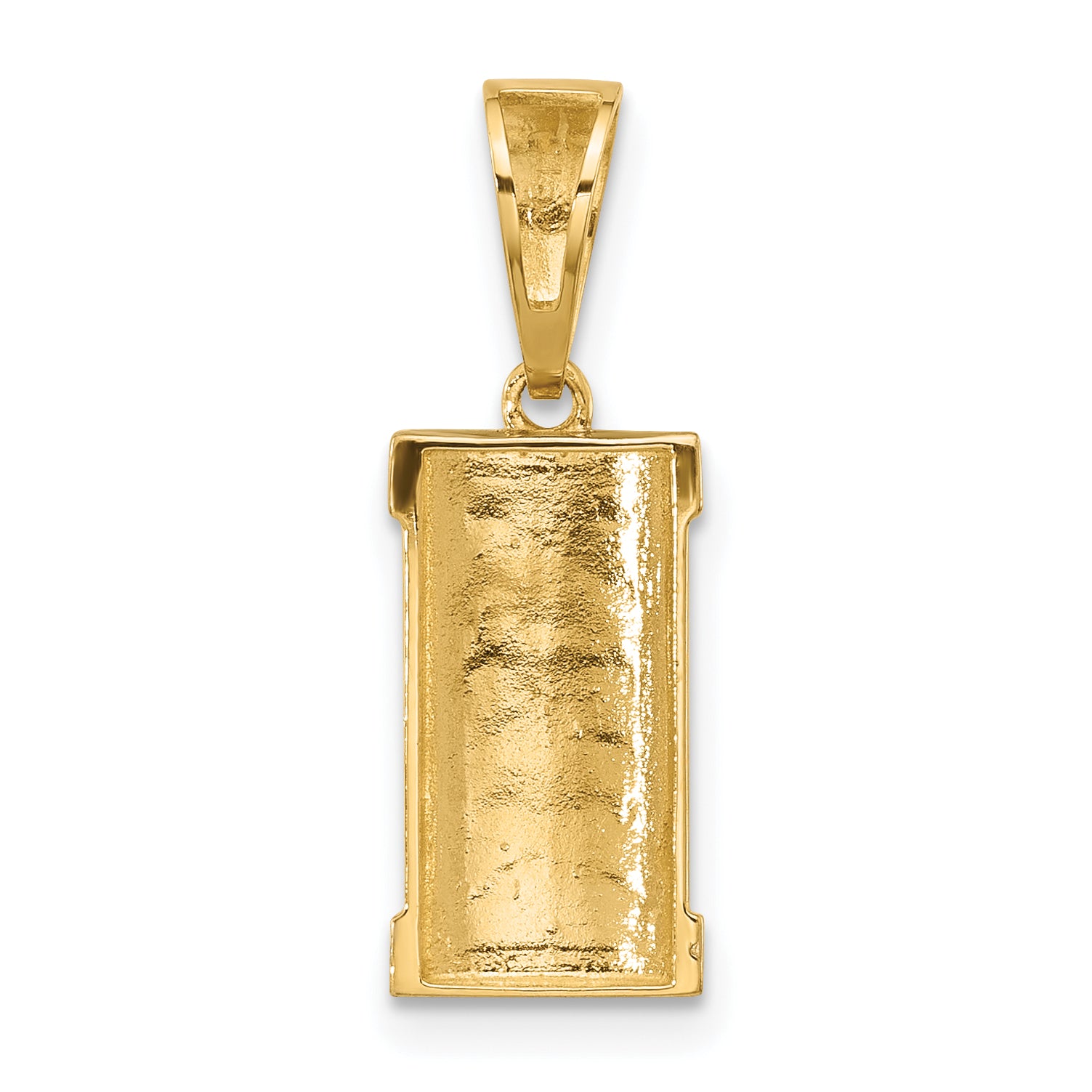 14k with White Rhodium Polished Mezuzah Pendant