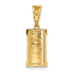 14k with White Rhodium Polished Mezuzah Pendant