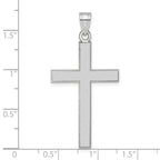 14k White Gold Florentine Satin Cross Pendant