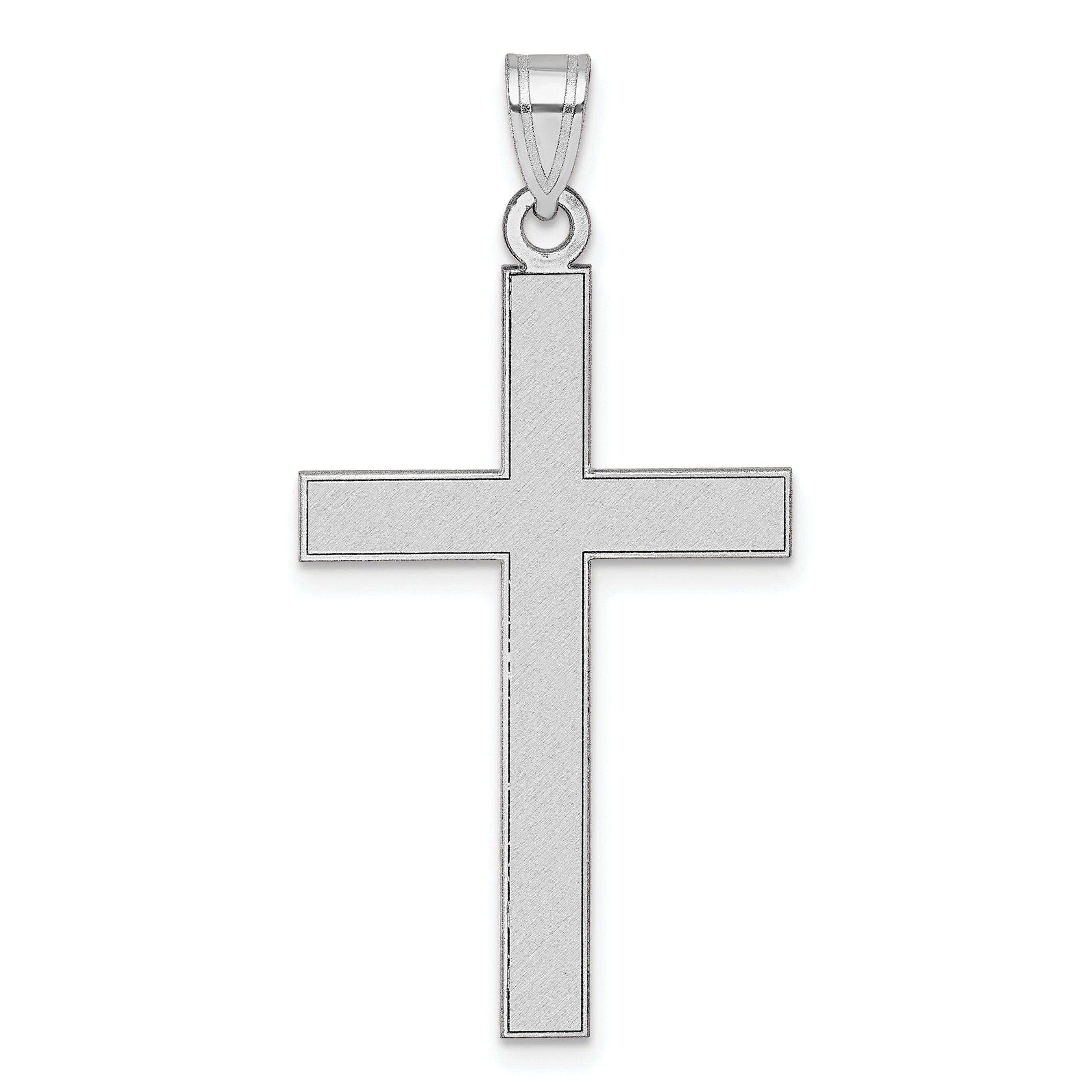 14k White Gold Florentine Satin Cross Pendant Main image