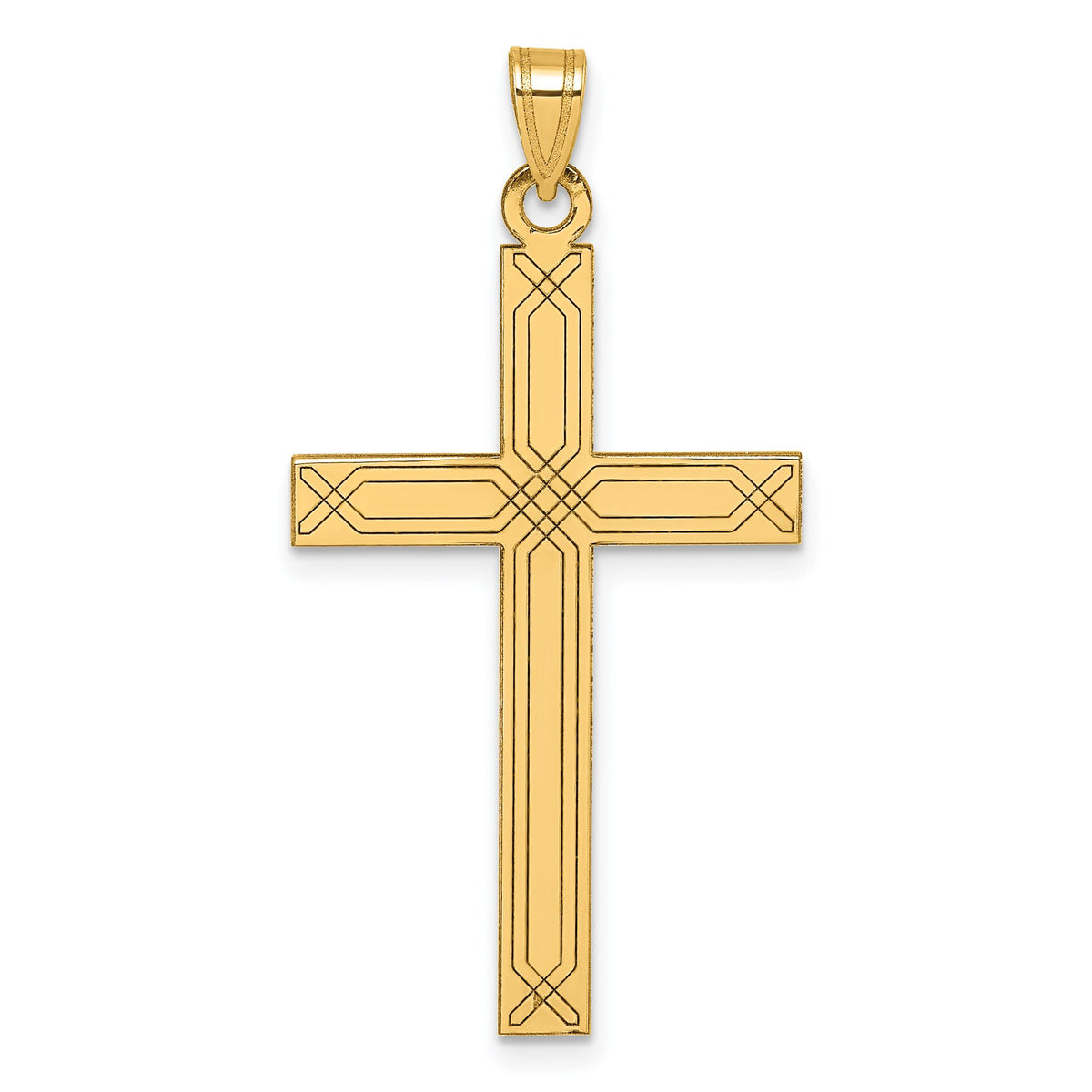 Cross Pendant in 14K Yellow Gold, 22x37mm - Sophia Jewelers Main image