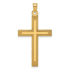 14k Laser Etched Cross Charm