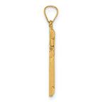 14k Polished And Textured Latin Cross Pendant
