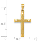 14k Polished And Textured Latin Cross Pendant