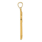 14k Polished And Textured Latin Cross Pendant