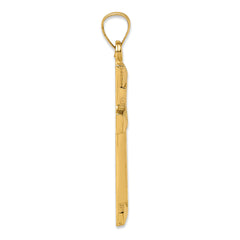 14k Polished And Textured Latin Cross Pendant