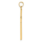 14k with White Rhodium Polished Latin Cross Pendant