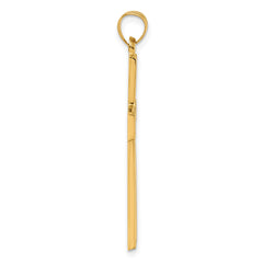 14k with White Rhodium Polished Latin Cross Pendant