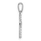 14k White Gold Polished CZ Latin Cross Pendant