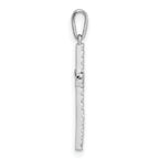 14k White Gold Polished CZ Latin Cross Pendant
