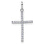 14k White Gold Polished CZ Latin Cross Pendant
