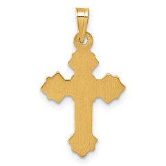 14k Polished Fleur de Lis Cross Pendant