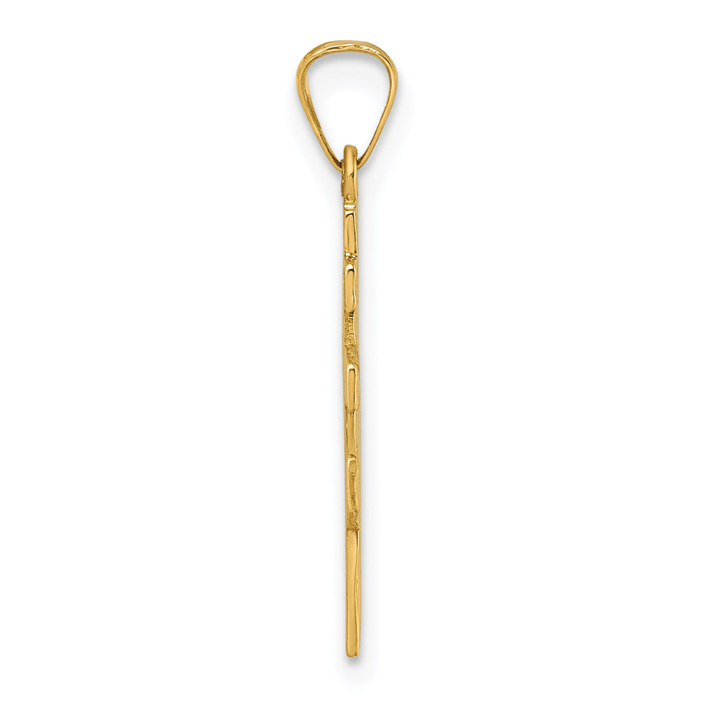14k Polished Eastern Orthodox Cross Pendant