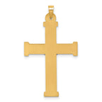 14k with White Rhodium Polished and Textured INRI Crucifix Cross Pendant