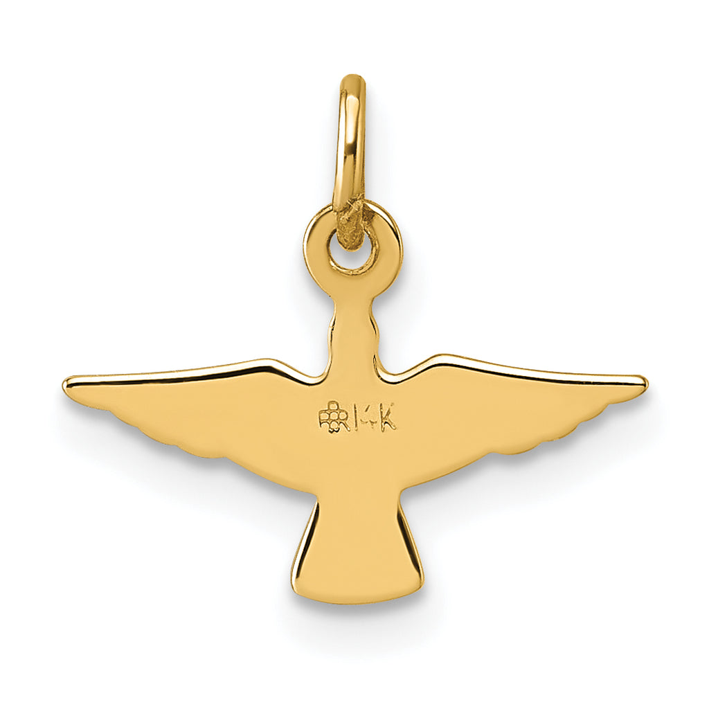 14k Polished Flying Dove Pendant
